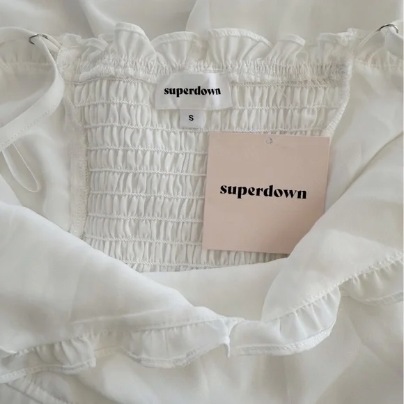 Superdown Charlee White Frill Cami Dress NWT Size S - Picture 11 of 13